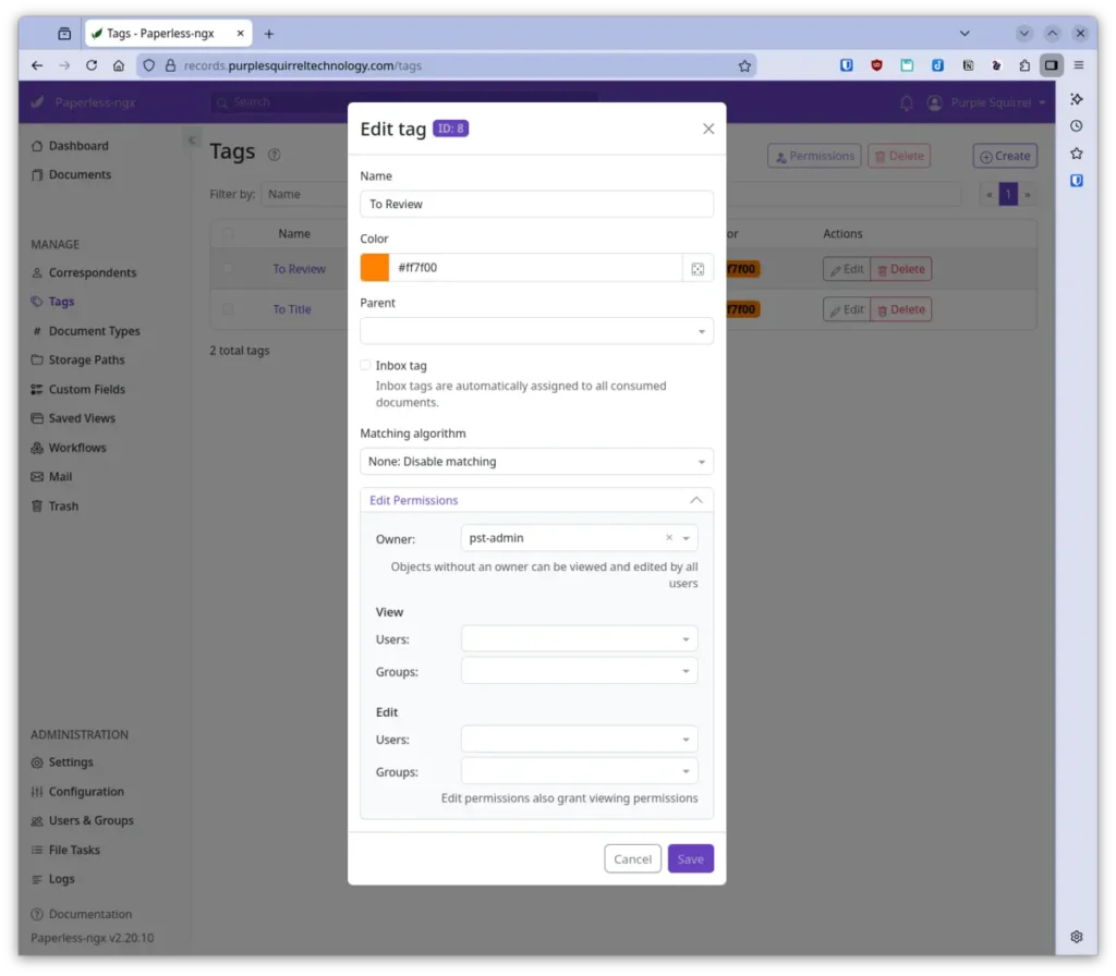 Create To Review dialog